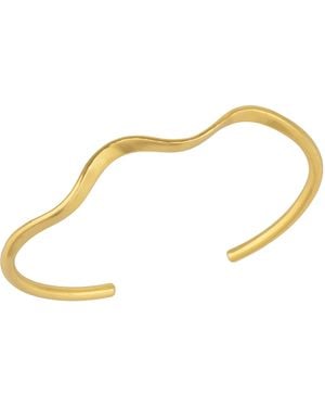 Mejoma Molten Wavy Cuff Bangle Bracelet - Metallic