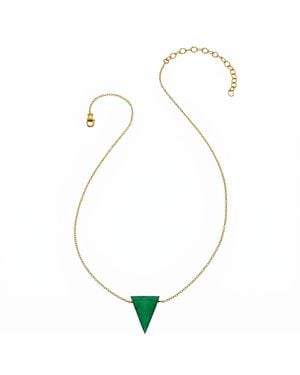Heather Hawkins Jewelry True Love Waits Elongated Triangle Semi-Precious Gemstone Necklace - Blue