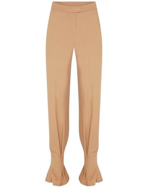 NAZLI CEREN Raff Cotton Tailored Trousers - Natural
