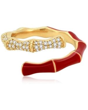 Jiaying Wang Wjy Studio London Bamboo Opal Enamel Ring - White