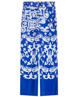 Niza Flowy Midi Dress With Ruffles - Blue