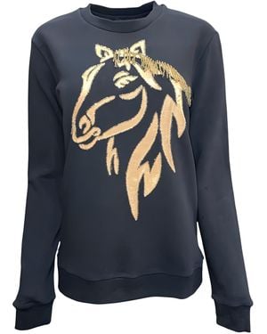 Any Old Iron Golden Horse Hair Sweatshirt - Blue