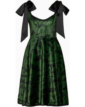 RainSisters Velvet Dress With Tie Straps: Forest Kiss - Green