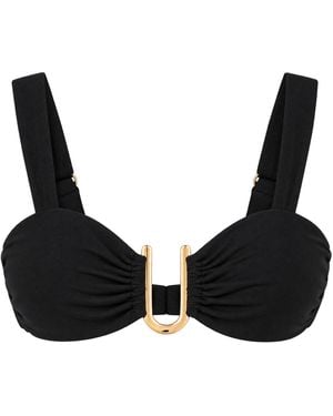 Plivati Marcella Ribbed Bikini Top - Black