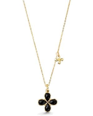 Freqnc Atelier Four-Leaf Clover Necklace – Onyx - Metallic