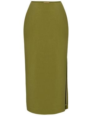 Elsava Verde Structured Skirt - Green