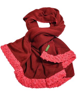LA FEMME MIMI Hand Made Maxi Wool Scarf - Red