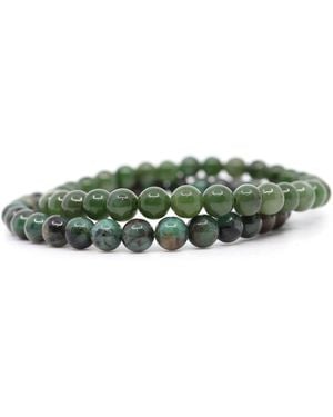 Shar Oke Canadian Jade & Emerald Bracelet Set - Green