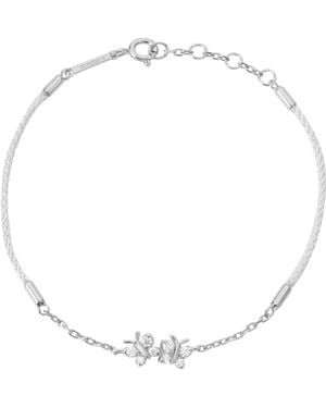 BLOOMTINE | Earth Angel HQ Enchanting Flutterfly Sterling Butterfly Silk Cord Thread Bracelet - Metallic