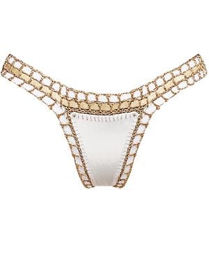 Luxsea Swimwear Coco Shimmer Crochet Bikini Bottom - Metallic