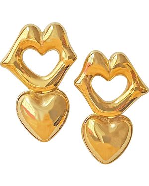 Smilla Brav Earrings Flirty Lips - Metallic