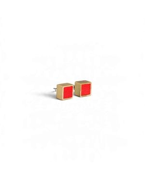 Svetlana Vukov Cube Stud Earrings - Red