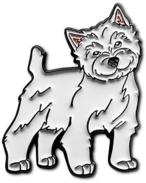 Make Heads Turn Enamel Pin Westie Dog - White