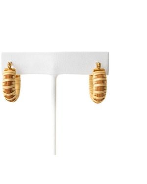 Whale Tail Weaving Neutrals Single Stave Earrings - White