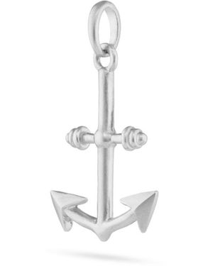 7879 Platinum Anchor Pendant - White
