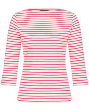 Marianna Déri Top With Boat Neckline-Cream Striped - Pink