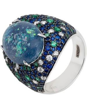 LÁTELITA London Esmeralda Opal Cocktail Ring - Blue