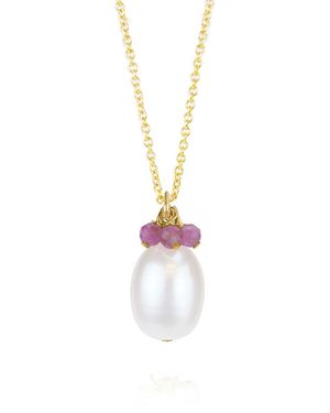 MOUNIR LONDON Pearl Cluster Drop Pendant - Metallic