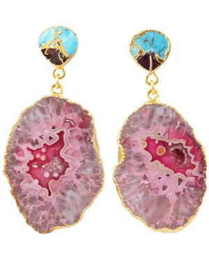Magpie Rose Falling Rocks Earrings - Pink
