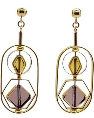 Aracheli Studio Burgundy & Art Deco Earrings - Metallic