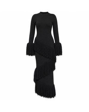 Ofuure Eme Sequin Fringe Maxi Dress - Black