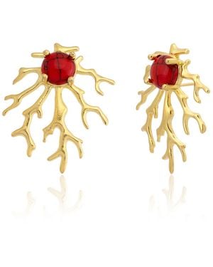 Milou Jewelry Coral Earrings - Metallic