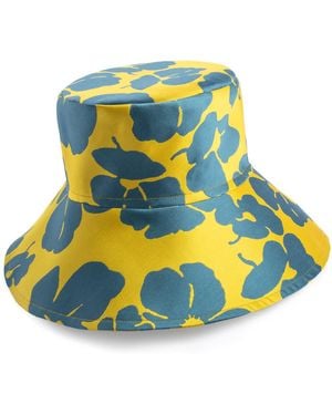 Sibi Hats The Lady Of The Camellias – Floral Silk Blend Hat - Blue