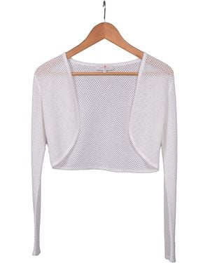 Peraluna Butterfly Fishnet Knit Bolero - White