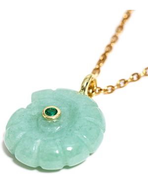 Kybele Studio Aventurine Shell Pendant Necklace - Green