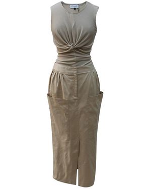 Closet Neutrals Cream Pencil Skirt - Green