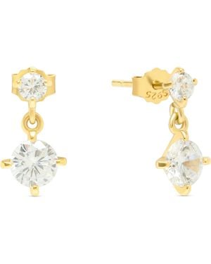 Esterah Rina Crystal Drop Studs - Metallic