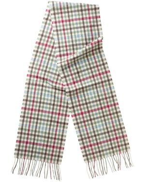 Kinalba Neutrals Oban Tweed Foxglove Cashmere Scarf - Blue