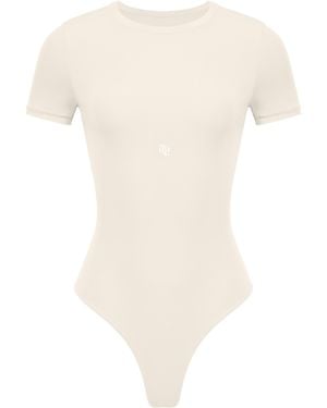 GOD SAVES QUEENS Second Skin T-Shirt Bodysuit Vanilla - White