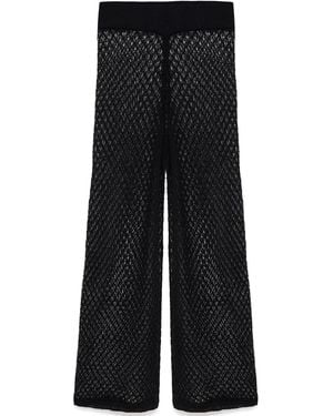 Peraluna Aurelia Openwork Knit Pants - Black