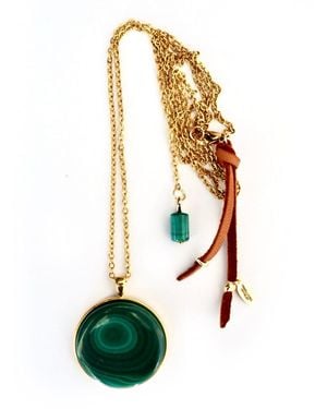 Persia Dona Jewelry Malachite Circle Necklace - Green