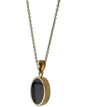 Fi Collection Plated Onyx Necklace - Metallic