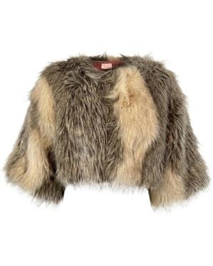Love and Nostalgia Neutrals Little Fur Coat - Brown
