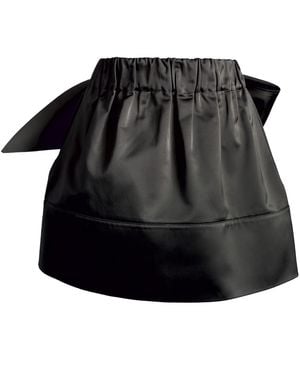 Langner Satin Bow Back Mini Skirt - Black