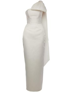 Baé Special Moments Gigi Dress + Cape Bow - White