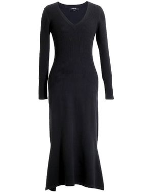 Smart and Joy Slim V-Neck Jumper Midi Dress - Black
