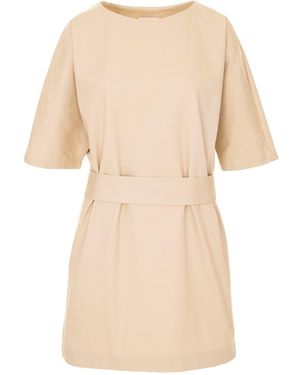 IPANOMI Neutrals Raglan Sleeve Cotton Twill Midi Dress - Natural