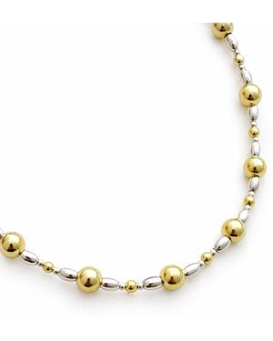 The Pheia Fine Two Tone Mixed Bead Necklace - Metallic