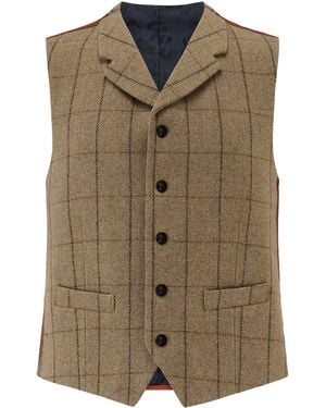 Guards London Sherwood Tweed Wool Waistcoat - Green