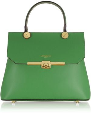 Le Parmentier Atlanta Top Handle Satchel Bag W/Shoulder Strap - Green