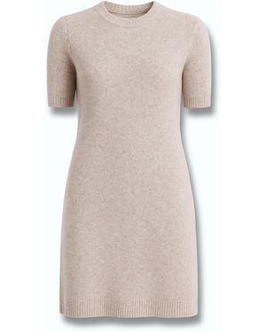 Monlicia Neutrals Rune Short Sleeve Knit Dress – Taupe - Natural