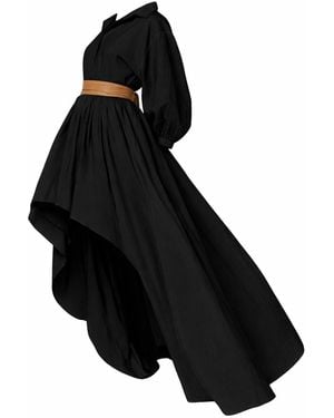 carlton jones Zaria High- Low Shirt Dress - Black