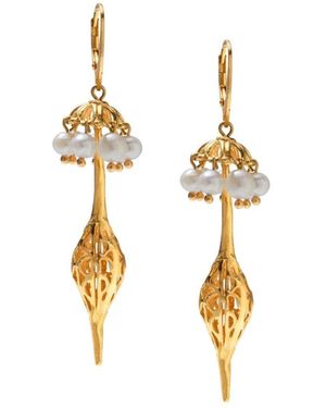Jaredjamin Umbrella Pearl Oriental Earrings - Metallic