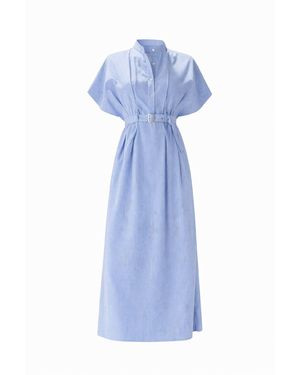 Curated Row Alisha Striped Midi Shirt Dress - Blue