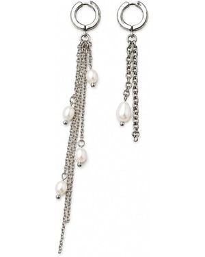 Kirei Drift Freshwater Pearl And Stainless Steel Earcuff Set - White