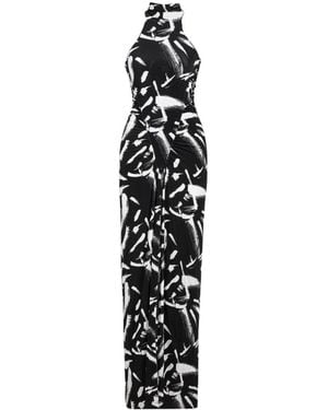 Nocturne Printed Halter Maxi Dress - Black
